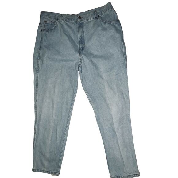 Size 24 VTG CHIC High Rise Mom Jeans 90s Zipper Womens Light Wash Denim USA - Picture 1 of 11